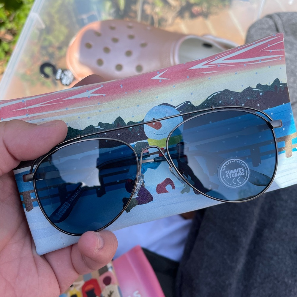 Sunnies Studios Black Aviator Sunglasses